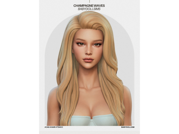 Maxis Match BABYDOLL CHAMPAGNE WAVES HAIR - The Sims 4 Custom Content