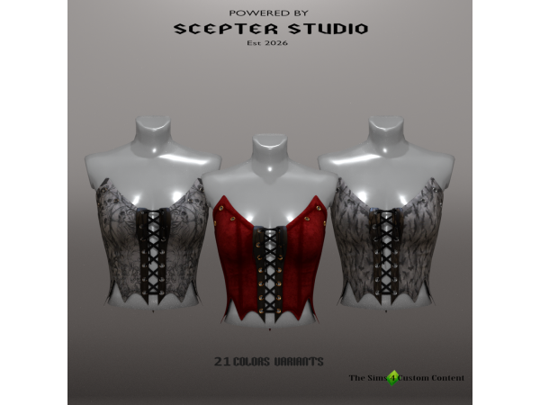 Alpha Darcy Corset Top by Scepter - The Sims 4 Custom Content