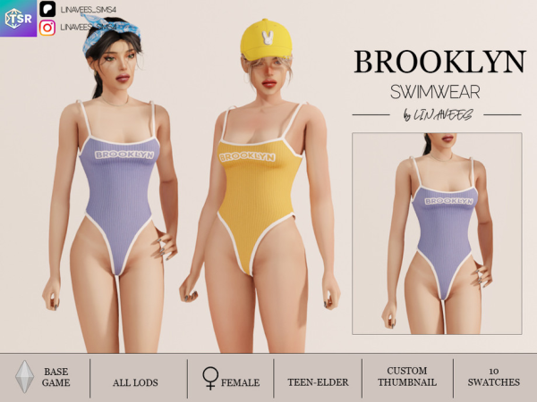 Alpha BROOKLYN SWIMWEAR by linavees - The Sims 4 Custom Content