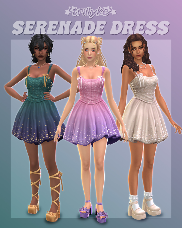 Maxis Match Serenade Dress by simsfinds - The Sims 4 Custom Content
