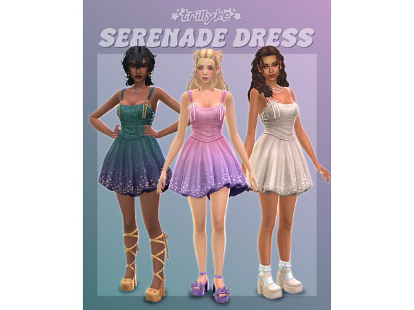 Maxis Match Serenade Dress by trillyke - The Sims 4 Custom Content