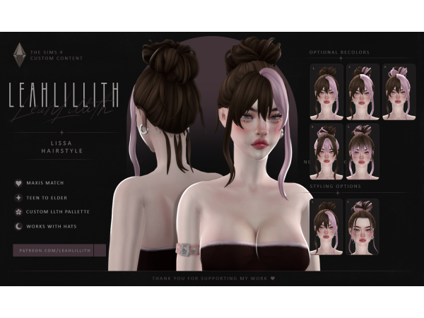 Maxis Match Lissa Hairstyle by leahlillith - The Sims 4 Custom Content