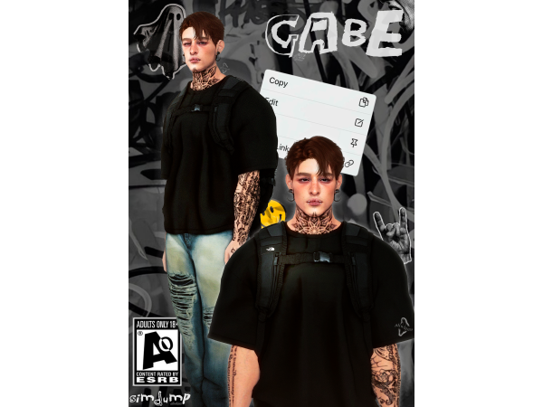 Alpha [aliwhims] Gabe - The Sims 4 Custom Content