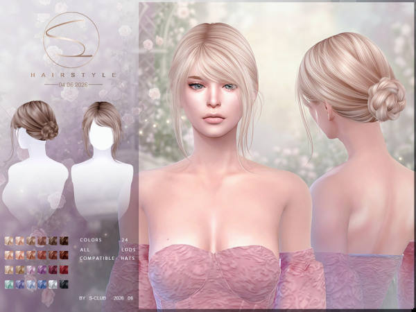 Alpha S CLUB UPDO HAIRSTYLE Club by S - The Sims 4 Custom Content