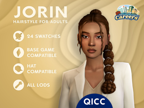 Maxis Match Jorin Hair - The Sims 4 Custom Content