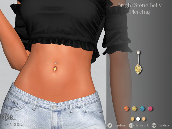 Alpha Bright Stone Belly Piercing - The Sims 4 Custom Content