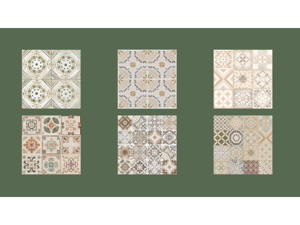 Mix Neutral morocan floor tiles by PilarLeonYT - The Sims 4 Custom Content