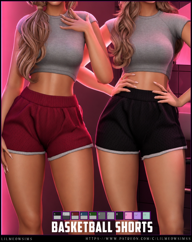 Alpha BasketBall Shorts by liilmeowsims - The Sims 4 Custom Content