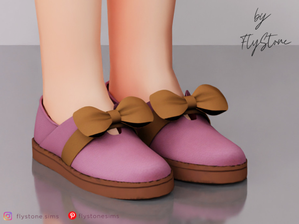 Maxis Match Child Flats With A Bow by FlyStone - The Sims 4 Custom Content
