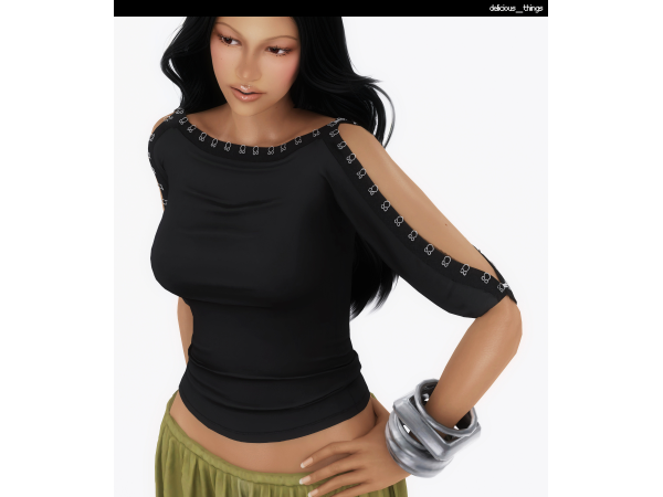 Alpha Isabella Vrana Hook Eye Top by delicious things - The Sims 4 Custom Content