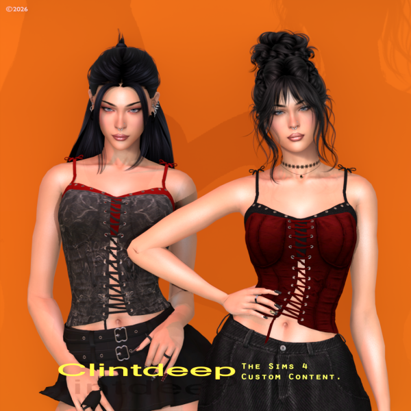 Alpha Clintdeep Sohee Baddie Layered Corset Top by clintdeep - The Sims 4 Custom Content