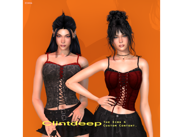 Alpha Clintdeep Sohee Baddie Layered Corset Top - The Sims 4 Custom Content