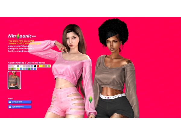 Alpha Nitropanic_Gwen Tops - The Sims 4 Custom Content