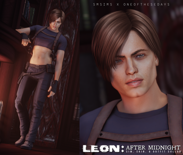 Alpha LEON AFTER MIDNIGHT [SMSims x OneOfTheseDays] COLLAB SKIN SKINOVERLAY facemask body mask tray files by oneofthesedays - The Sims 4 Custom Content