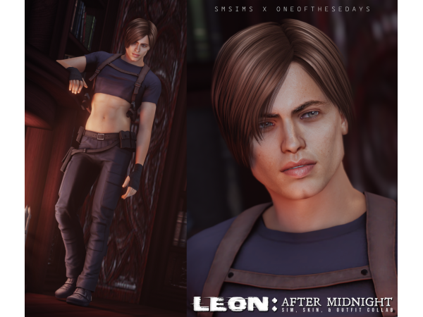 Alpha LEON AFTER MIDNIGHT [SMSims x OneOfTheseDays] COLLAB SKIN SKINOVERLAY facemask body mask tray files - The Sims 4 Custom Content