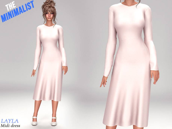 Alpha curseforge The Serene Midi Dress (the minimalist collection) - The Sims 4 Custom Content
