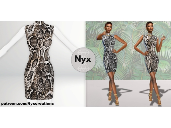 Alpha Snake venom dress - The Sims 4 Custom Content