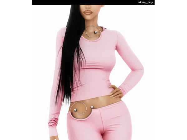 Alpha 1XBLUE Spiral Cut Out Set by delicious things - The Sims 4 Custom Content