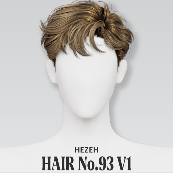Alpha [Hezeh]Hair No93 V1 by hezeh - The Sims 4 Custom Content