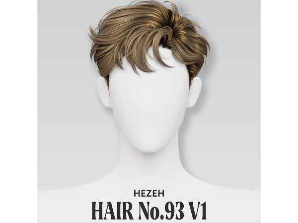 Alpha [Hezeh]Hair No93 V1 - The Sims 4 Custom Content