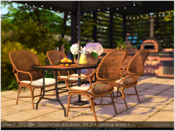 Alpha Summer kitchen Pt2 Dining area by Severinka_ - The Sims 4 Custom Content