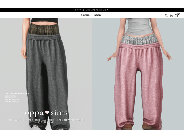 Alpha OPPASIMS 2026 5 Sweatpants female frame by simsfinds - The Sims 4 Custom Content