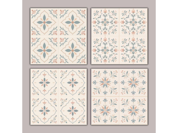 Mix Cottage Fleur Vintage Floor Tiles Part 2 by Simkitty - The Sims 4 Custom Content