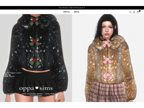 Alpha OPPASIMS 2026 2 Fawn Teddy Coat - The Sims 4 Custom Content