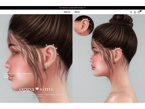 Alpha OPPASIMS 2026 7 Kitty Earrings - The Sims 4 Custom Content
