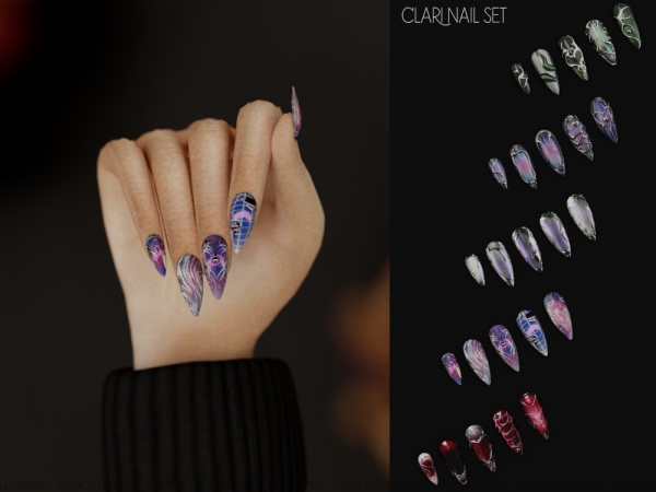 Alpha Clari nail set - The Sims 4 Custom Content