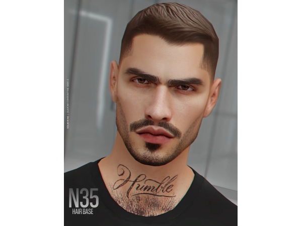 Alpha HAIR BASE N35 (FREE) - The Sims 4 Custom Content