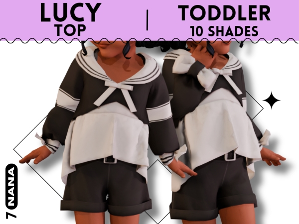 Maxis Match 7NANA (Lucy) Shirt for Toodler - The Sims 4 Custom Content