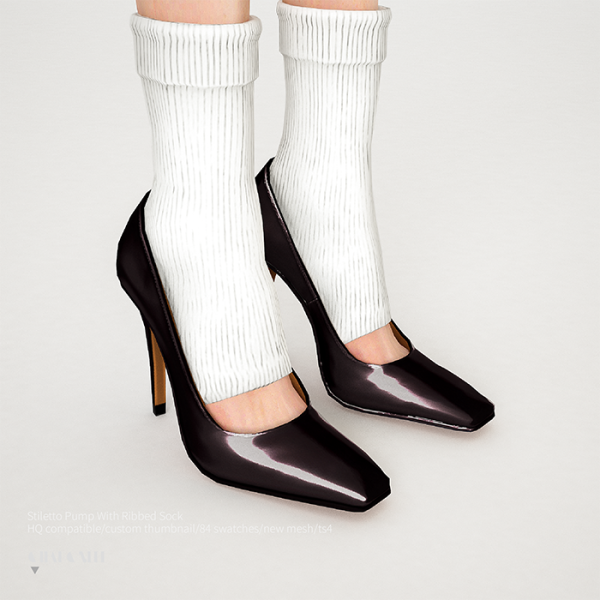 Alpha Stiletto Pump With Ribbed Sock by simsfinds - The Sims 4 Custom Content