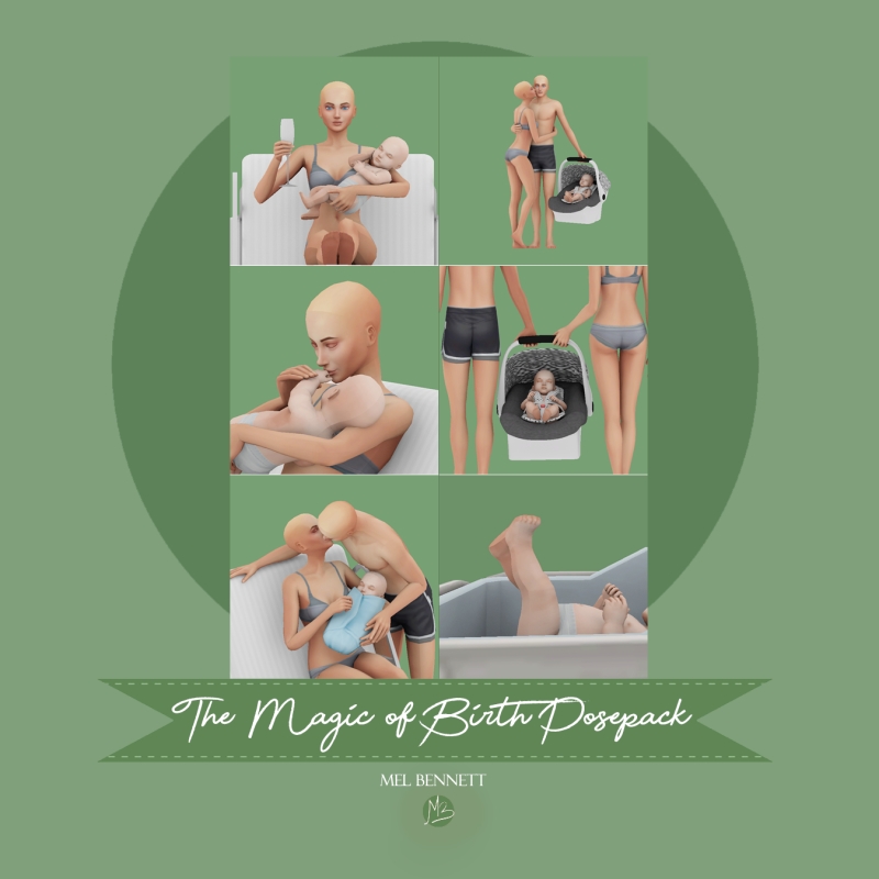 Mix The Magic of The Birth Posepack by melbennett - The Sims 4 Custom Content