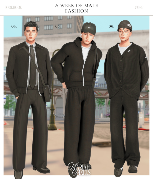 Mix A Week Of Male Fashion by simsfinds - The Sims 4 Custom Content