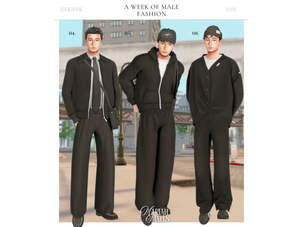 Mix A Week Of Male Fashion by mariahpixels - The Sims 4 Custom Content