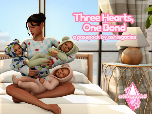 Mix Three Hearts One Bond Posepack - The Sims 4 Custom Content