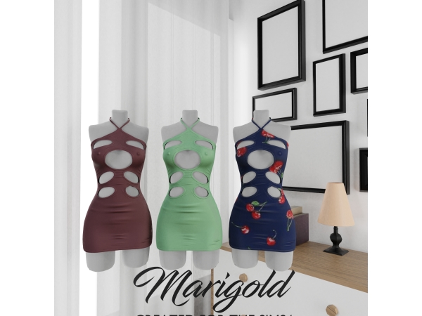 Alpha MARIGOLD TS4_ALEA MINI DRESS - The Sims 4 Custom Content