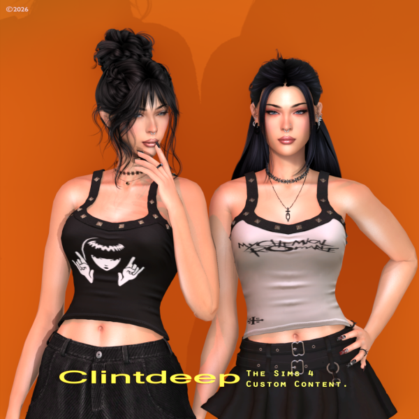Alpha Clintdeep Victoria Tank Top by clintdeep - The Sims 4 Custom Content