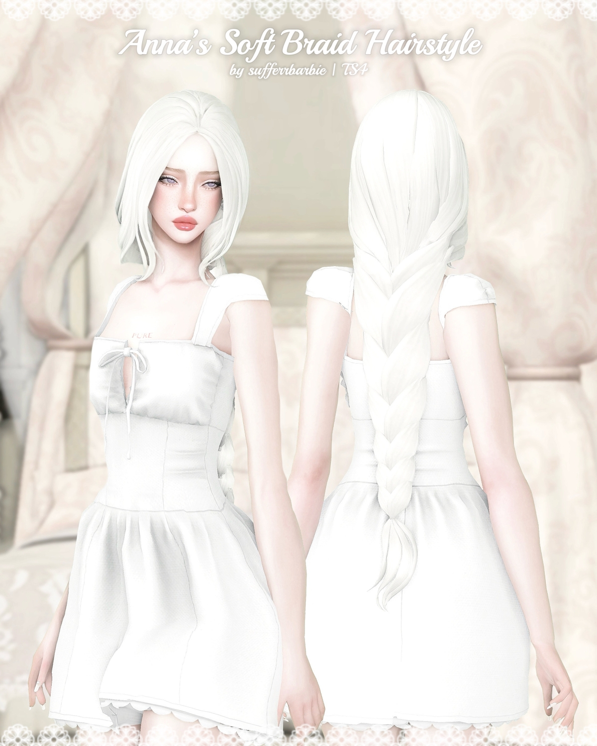 Maxis Match Anna's Soft Braid AF Hairstyle by simsfinds - The Sims 4 Custom Content