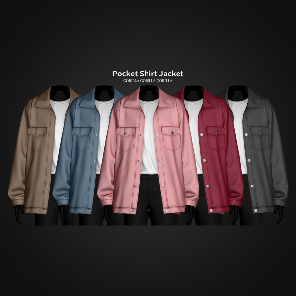 Alpha Pocket Shirt Jacket by simsfinds - The Sims 4 Custom Content
