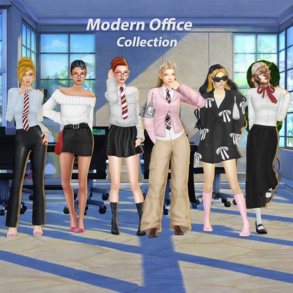 Maxis Match Modern Office Collection by simsfinds - The Sims 4 Custom Content