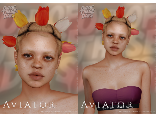 Alpha Aviator SKINSKINOVERLAY facemask lipstick tray files ( bonus male skin version) - The Sims 4 Custom Content