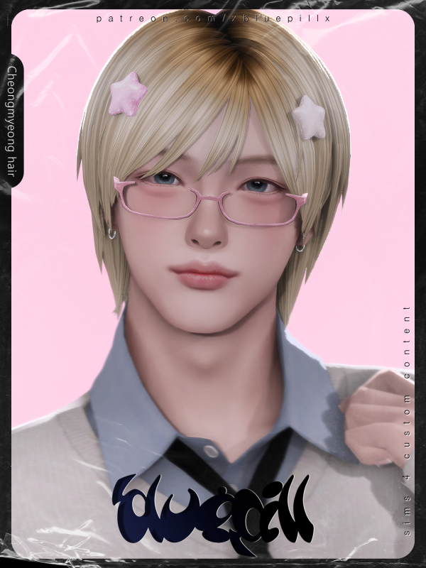 Maxis Match (Bluepill) 2026DROP_45_AU Cheongmyeong Hair and Accs by simsfinds - The Sims 4 Custom Content