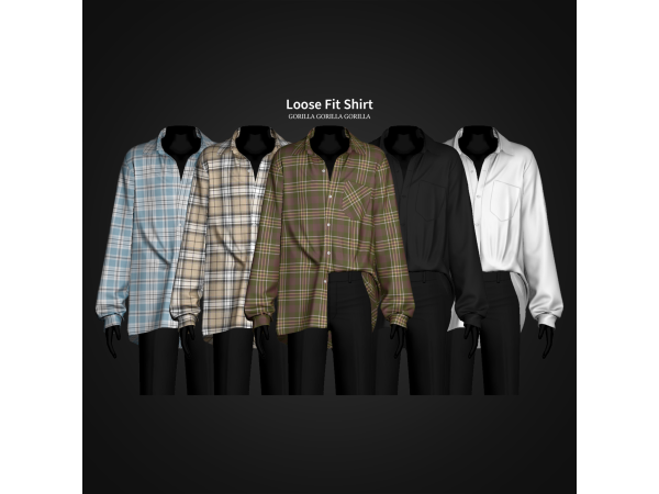 Alpha Loose Fit Shirt by gorillax3 - The Sims 4 Custom Content