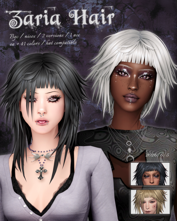 Maxis Match Zaria Hair by simsfinds - The Sims 4 Custom Content