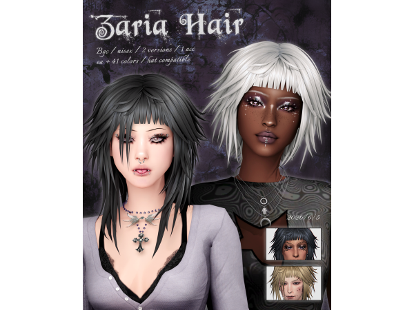 Maxis Match Zaria Hair by wotunciba - The Sims 4 Custom Content
