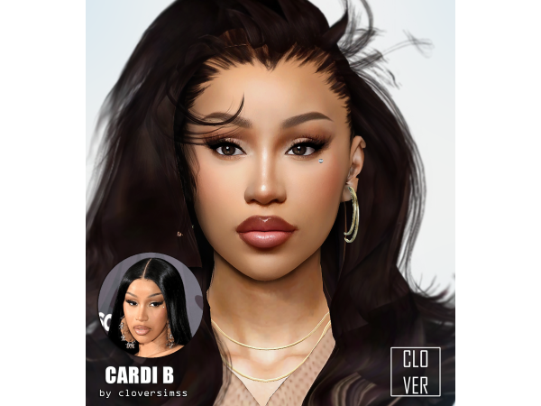 Alpha CARDI B by cloversimss - The Sims 4 Custom Content