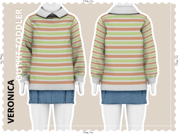 Alpha Veronica Outfit Toddler - The Sims 4 Custom Content