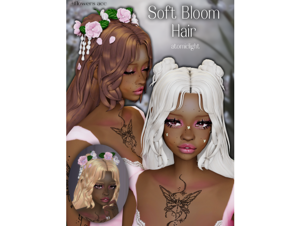 Maxis Match Soft Bloom hair by atomiclight - The Sims 4 Custom Content